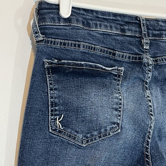 KUT From The Kloth Jeans Women’s 10 Blue Denim Ankle Straight Distressed Stretch - Picture 13 of 16